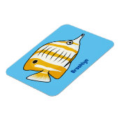 Cute vlinvis cartoon illustratie magneet (Linkerzijde)