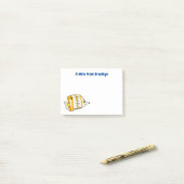 Cute vlinvis cartoon illustratie post-it® notes (Op bureau)