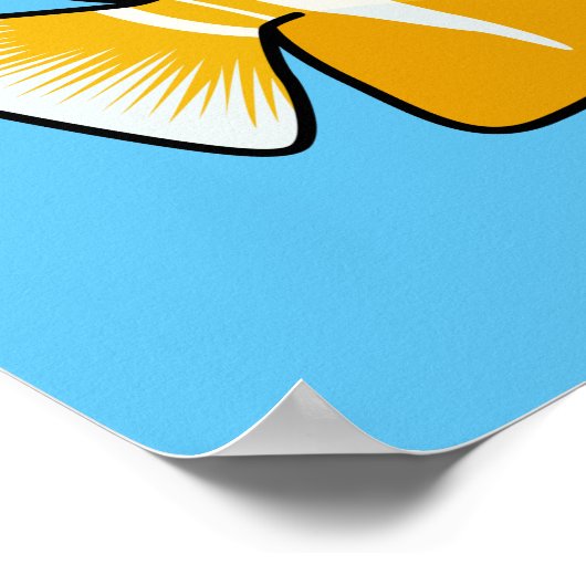 Cute vlinvis cartoon illustratie poster (Hoek)