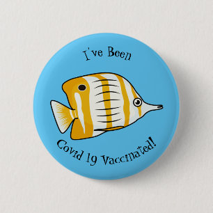Cute vlinvis cartoon illustratie ronde button 5,7 cm