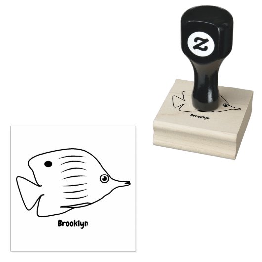 Cute vlinvis cartoon illustratie rubberstempel (Gestempeld)