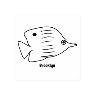 Cute vlinvis cartoon illustratie rubberstempel
