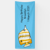 Cute vlinvis cartoon illustratie spandoek (Verticaal)