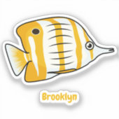 Cute vlinvis cartoon illustratie sticker (Voorkant)