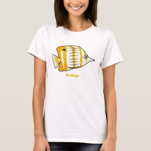 Cute vlinvis cartoon illustratie t-shirt