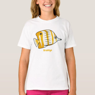 Cute vlinvis cartoon illustratie t-shirt