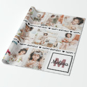 Cute Voeg je eigen foto toe Happy Birthday Cadeaupapier (Uitgerold)