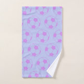 Cute Voetbal Pattern in Paars en blauw Bad Handdoek (Handdoek)