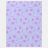 Cute Voetbal Pattern in Paars en blauw Fleece Deken (Voorkant)