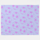 Cute Voetbal Pattern in Paars en blauw Fleece Deken (Voorkant (Horizontaal))