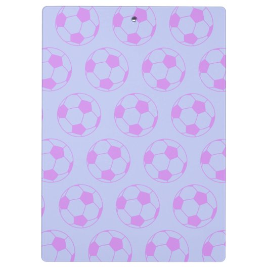 Cute Voetbal Pattern in Paars en blauw Klembord (Achterkant)