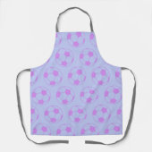 Cute Voetbal Pattern in Paars en blauw Schort (Voorkant)