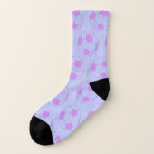 Cute Voetbal Pattern in Paars en blauw Sokken (Links - buitenkant)