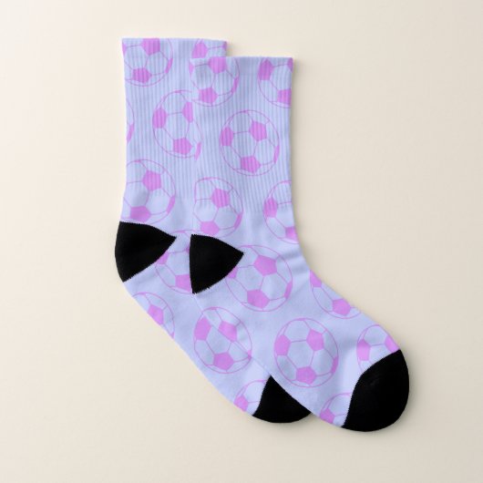 Cute Voetbal Pattern in Paars en blauw Sokken (Paar)
