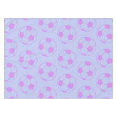 Cute Voetbal Pattern in Paars en blauw Tafelkleed (Voorkant (Horizontaal))