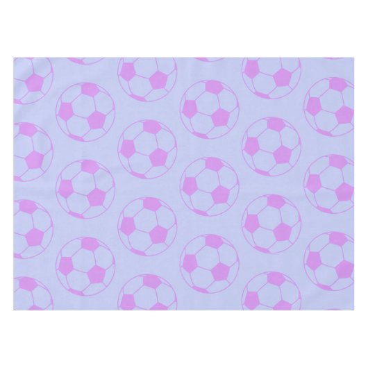 Cute Voetbal Pattern in Paars en blauw Tafelkleed (Voorkant (Horizontaal))