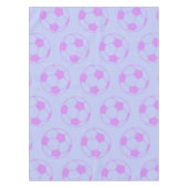 Cute Voetbal Pattern in Paars en blauw Tafelkleed (Voorkant)