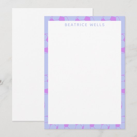 Cute Voetbal Pattern in Paars Personalized (Voorkant / Achterkant)