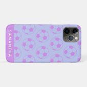 Cute Voetbal Pattern in Paars Personalized Case-Mate iPhone Case (Achterkant (horizontaal))