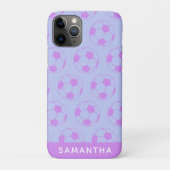 Cute Voetbal Pattern in Paars Personalized Case-Mate iPhone Case (Achterkant)