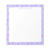 Cute Voetbal Pattern in Paars Personalized Notitieblok (Voorkant)