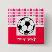 Cute Voetbal Vierkante Button 5,1 Cm (Voorkant)