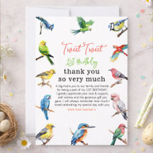 Cute Vogel 1e Verjaardag | Zoete Baby Vogel Feestj