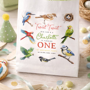 Cute Vogel 1e Verjaardagsfeestje Bedankzakje