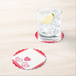 Cute Vogel en Hart Liefde Design Kartonnen Onderzetters
