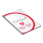 Cute Vogel en Hart Liefde Design Notitieboek (Rechterzijde)