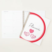 Cute Vogel en Hart Liefde Design Planner (Display)