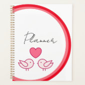 Cute Vogel en Hart Liefde Design Planner (Voorkant)