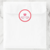 Cute Vogel en Hart Liefde Design Ronde Sticker (Tas)