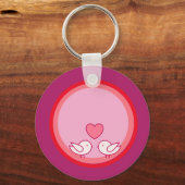 Cute Vogel en Hart Liefde Design Sleutelhanger (Voorkant)