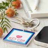 Cute Vogel en Hart Liefde Design Sleutelhanger (Voorkant Rechts)