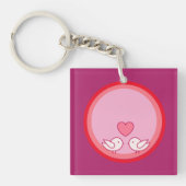 Cute Vogel en Hart Liefde Design Sleutelhanger (voorkant)