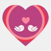 Cute Vogel en Hart Liefde Design Sticker (Voorkant)