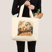 Cute Vogel Moeder Boodschappentas Grote Tote Bag (Voorkant (product))