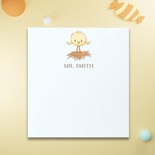 Cute Vogel Nesting Bow Tie Gepersonaliseerd Notitieblok
