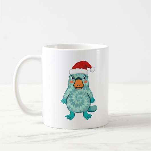 Cute Vogelbekdier Kerstmuts Mok Design (Links)