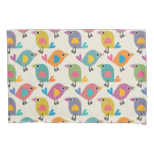 Cute Vogelpatroon op Crème Kussensloop (Voorkant)