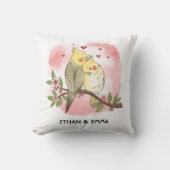 Cute Vogels Koppel Gepersonaliseerde Valentijnsdag Kussen (Voorkant)