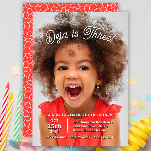 Cute Volle Foto Kinderverjaardagsfeestje Kaart