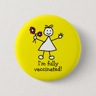 Cute volledig gevaccineerd Cute Yellow Ronde Button 5,7 Cm