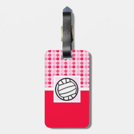 Cute Volleyball Bagagelabel (Achterkant verticaal)