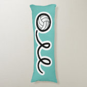 Cute volleyball cartoon, aangepaste naam kind slaa lichaamskussen (Voorkant Verticaal)