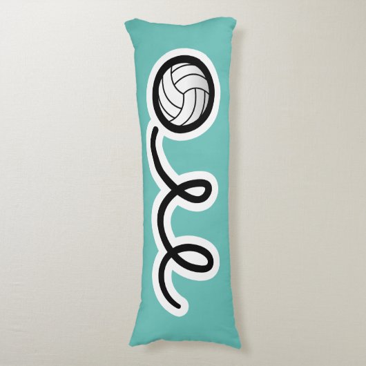 Cute volleyball cartoon, aangepaste naam kind slaa lichaamskussen (Voorkant Verticaal)