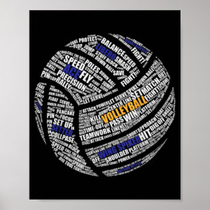 Cute Volleyball Design for Men Women Volleyball PL Poster