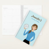 Cute Volleyball Girl Illustratie en aangepaste naa Planner (Display)