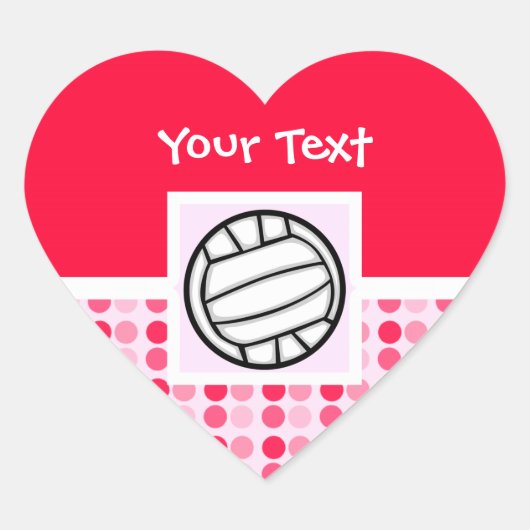 Cute Volleyball Hart Sticker (Voorkant)